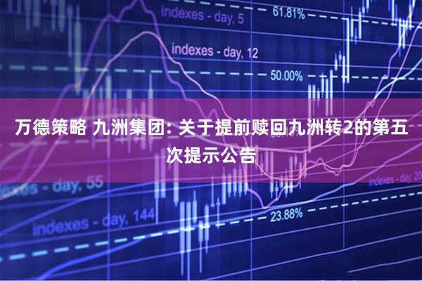 万德策略 九洲集团: 关于提前赎回九洲转2的第五次提示公告