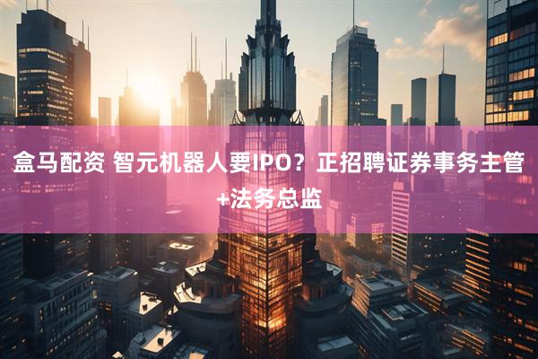 盒马配资 智元机器人要IPO？正招聘证券事务主管+法务总监