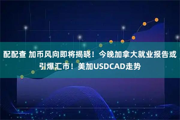 配配查 加币风向即将揭晓！今晚加拿大就业报告或引爆汇市！美加USDCAD走势